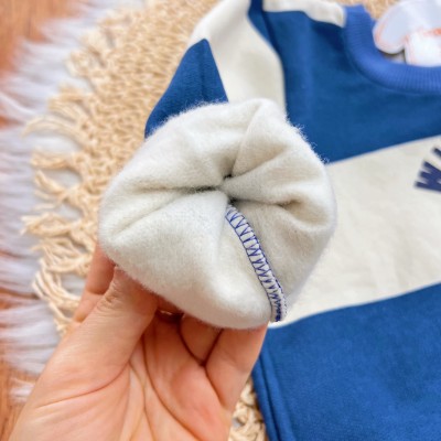 Conj. Casaco Wild Team Bears Club e Calça de Moletom - Azul Jeans e Creme